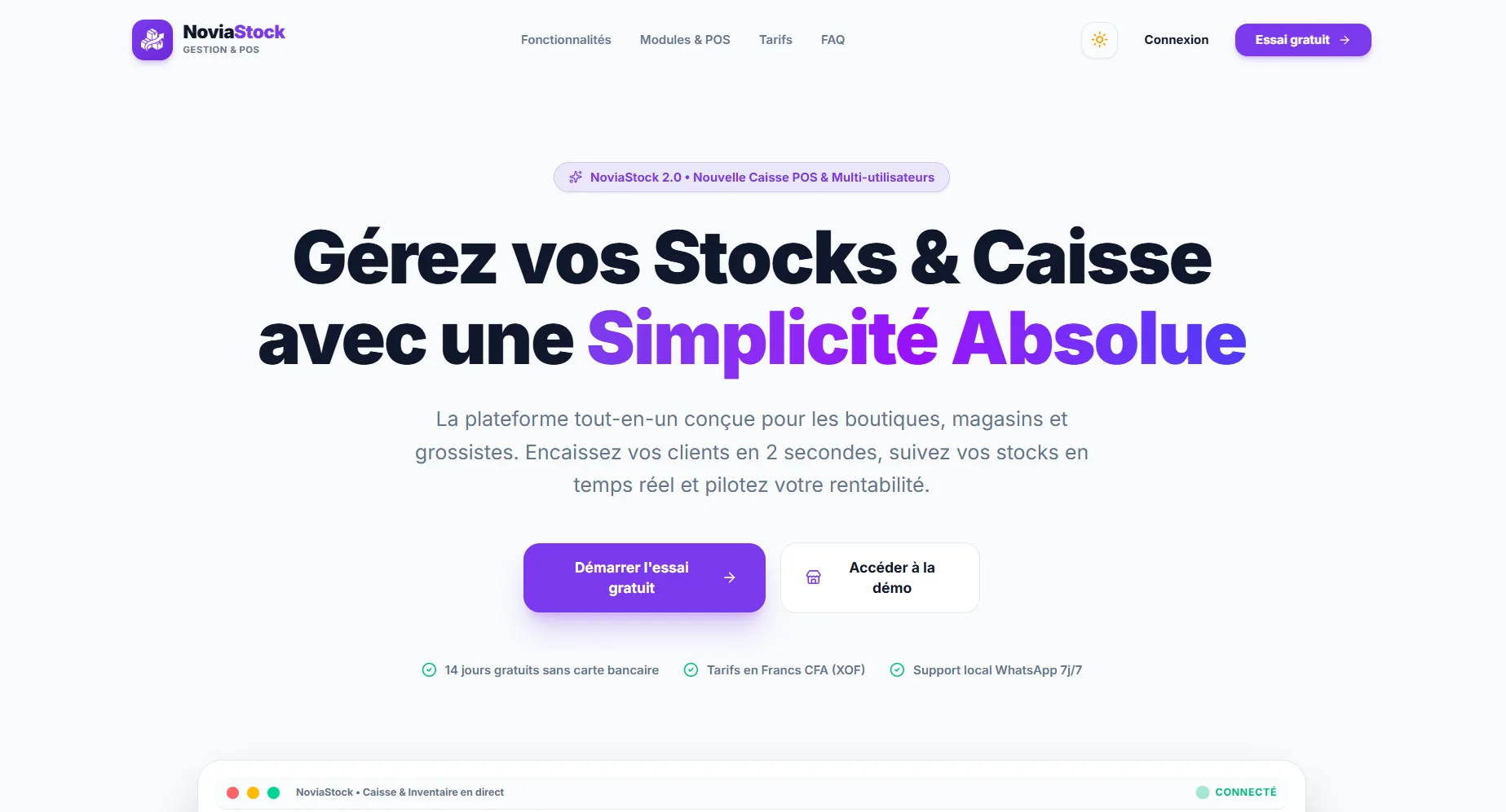 NoviaStock | Gestion Commerciale & Caisse POS